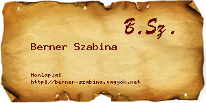 Berner Szabina névjegykártya