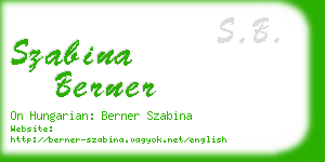 szabina berner business card